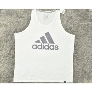 NEW Adidas White Tank Top Men's Big 2X Cotton Sleeveless Solid Gym - Picture 1 of 6