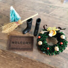 5pcs/set Dollhouse Christmas Boots Tree Wreath Pine Santa Claus carpet Broom^G5