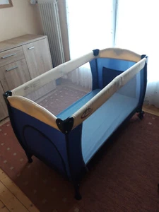 Faltbares Kinderreisebett, blau, Seiteneinstieg, 126x65x80, separate Matratze - Bild 1 von 10