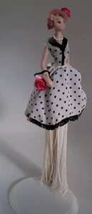 Glamour Kitty Doll Figurine by Momo - Polka Dot Decorative Collectable - Rare! - Picture 1 of 12