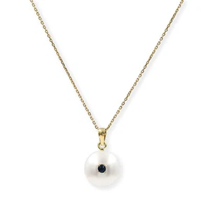 Collar Perla Zafiro Oro 18 k Complementos de Mujer Joyería de Moda - Imagen 1 de 4