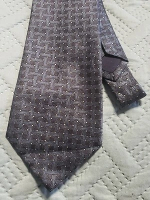 RICHEL Handmade in SPAIN Silk Tie Men's Blue Gold Dots Geometric Necktie - Image 1 of 4