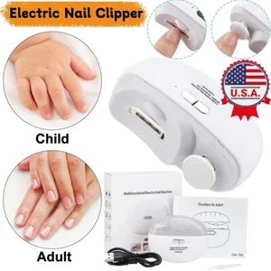Electric Toe Nail Clippers Light Trimmer Nails Cutter Rechargeable USB Portable - Picture 1 of 24
