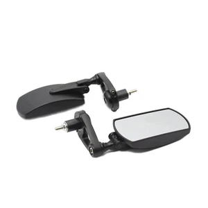 Motorcycle 7/8'' 22mm Bar End Rear view Mirror Cafe Racer custom projector Black - Bild 1 von 4