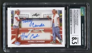 Haley & Hanna Cavinder 2023 Leaf Web exklusiv 1. Tonhöhe Dual Autogramm CGC 8,5 - Bild 1 von 2