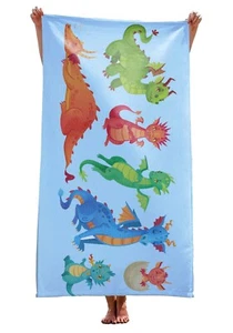 alottagifts Dinosaur Babies Blue Microfiber Sand Free Beach Towel Bath Towel - Picture 1 of 1