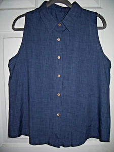 TOP SENZA MANICHE BLU NAVY BLU NAVY CON COLLETTO NUOVISSIMO TAGLIA XL! - Foto 1 di 3