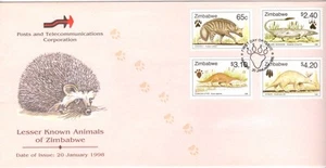 ZIMBABWE, 1998 ANIMALES MENOS CONOCIDOS DE ZIMBABWE, SG 960-963, EN FDC ilustrado - Imagen 1 de 1