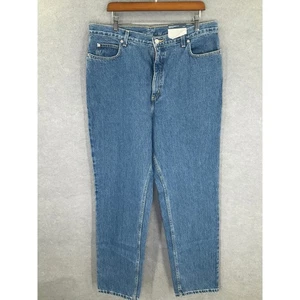 Lands' End Jeans Size 18 Tall Blue Denim High Rise Classic Fit Straight Leg - Picture 1 of 15