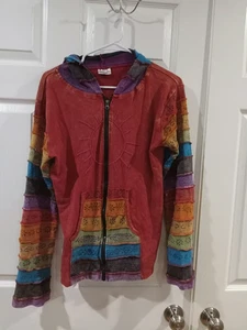 Felpa con cappuccio Hippie Sun taglia L/XL (A) - Foto 1 di 2