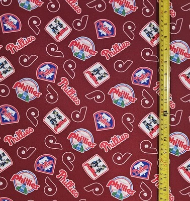 MGD DESIGN PHILLIES BURGUNDY FABRIC (HALF-YARD OR 1-YARD) NEW DESIGN