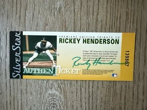 Rickey Henderson signed Silver Star Ticket - Bild 1 von 1