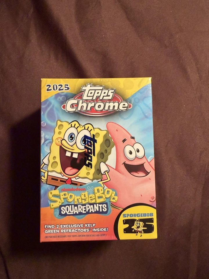 2025 TOPPS CHROME SPONGEBOB VALUE BLASTER BOX 25th Anniversary Brand New Sealed - Image 1 of 1