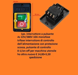 interruttore a pulsante monofase-trifase 220V/380V 10A per macchina utensile fot - Foto 1 di 1