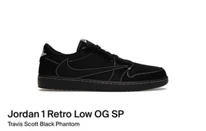 Größe 9,5 Travis Scott x Air Jordan 1 Low Herren schwarz DM7866-001 - Bild 1 von 7