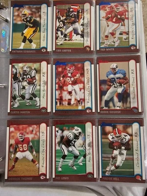 Tarjeta de fútbol americano Bowman 1999 83 Deion Emmitt Smith Faulk Cris Carter Harrison Foto 1 de 4