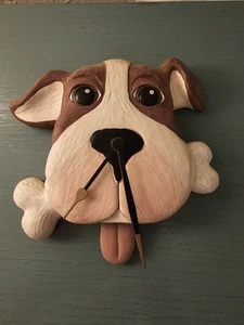 Vintage Terrier Hundeuhr mit wedelndem Zungenpendel, Limited Edition - funktioniert - Bild 1 von 8
