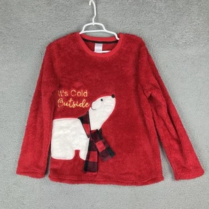 Secret Treasures Sweater Girls Medium 8-10 Fuzzy Polar Bear Scarf Holiday Cozy - Picture 1 of 7