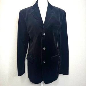 Material London Blazer schwarz Samt einreihig zwei Knopf Jacke Gr. Small - Bild 1 von 17