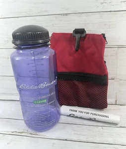 EDDIE BAUER Lexan grande bottiglia d'acqua 32 oz praticamente infrangibile escursionismo con custodia - Foto 1 di 12