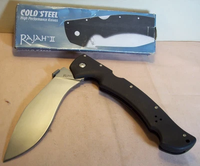 2000s~COLD STEEL~MINT UNUSED~RAJAH II FOLDING KUKRI 14" LARGE FIGHTING KNIFE~NIB - Image 1 of 4