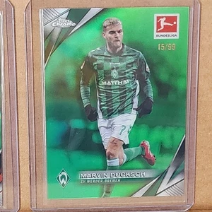 Marvin Ducksch 2024-25 Topps cromo verde refractor #15/99 SV Werder Bremen - Imagen 1 de 3