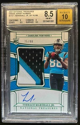 2021 National Treasures Terrace Marshall Jr. Rookie Patch Auto #/88 BGS 8.5/10 - Image 1 of 2
