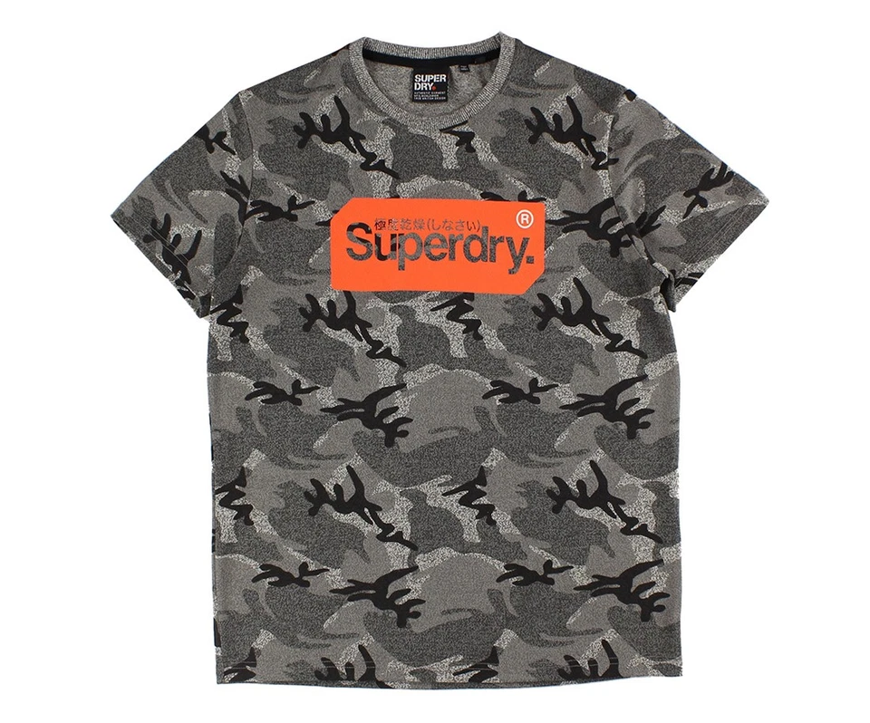 SUPERDRY Core Logo Tag Camo Allover Print Mens Active Shirts & Tees - Image 1 of 1
