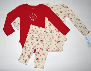 Baby Mädchen Kleidung, Neugeborene, Carter's 3-teiliges Bodys & Rüschenhose Set - Bild 1 von 15