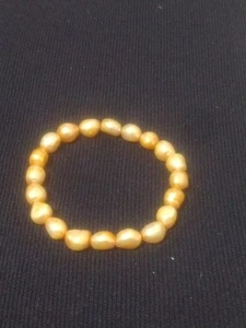 CULTURED Freshwater Pearl Bracelet 7" Stretch - Picture 1 of 3