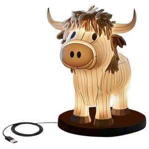 Cow Table Lamp Farmhouse Cow Night Light, Cow Bedside Lamp USB Small9455 - Picture 1 of 7