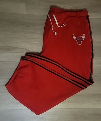 RARE LN VTG -Esque Men's Adidas Chicago Bulls Red Drawstring Sweatpants Size 4XL - Image 1 of 4
