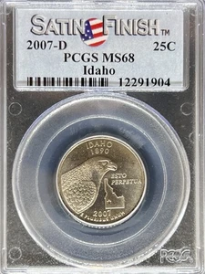2007-D Washington Statehood Quarter Idaho Satin Finish MS68 PCGS (#PA12291904) - Picture 1 of 2