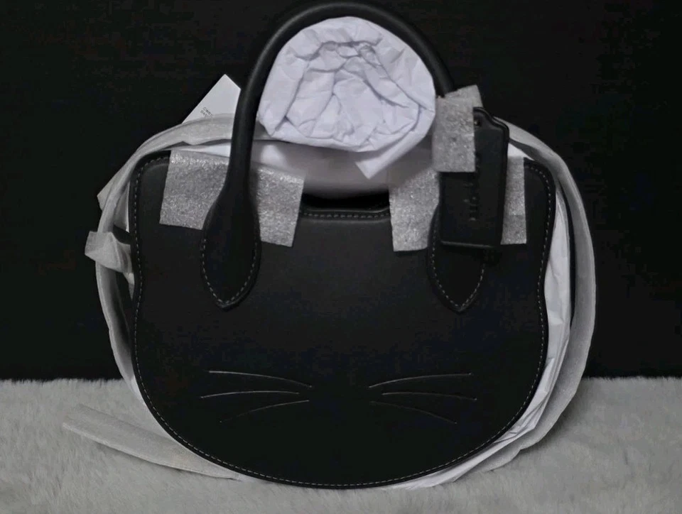 Coach Halloween Cat Crossbody Bag CW615 Black Multi