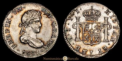  Fernando VII 1/2 Real (1,68g) 1821 Potosí P·J AC-436 EBC - Image 1 of 3