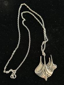 COLLANA MCM MODERNISTA EIVIND HILLESTAD NORVEGIA 925S EH 24" CON CIONDOLO NAVE - Foto 1 di 3