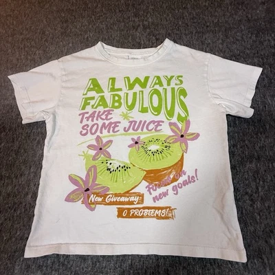 Zara Kids Girls Short Sleeve T-Shirt Always Fabulous Take Some Juice Sz 8-9 B25 - Image 1 of 4