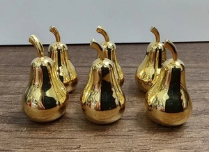 Godinger Silver Art Co Weighted Place Card Holder Set of 6 Golden Pears A17 - Picture 1 of 4
