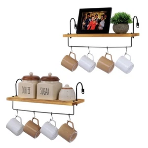 Belle Vous Set Estanteria de Pared - 2x Repisas de Madera para Cocina o Baño - - Imagen 1 de 7
