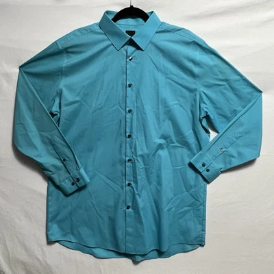 Camisa de vestir J.Ferrar (JF) XL para hombre manga larga abotonada verde polo Foto 1 de 4