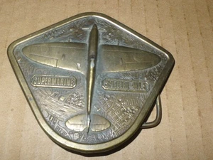 Supermarine Spitfire MK.5 Flugzeug Gürtelschnalle 1976 Bergamont Brass Works N-38 - Bild 1 von 8
