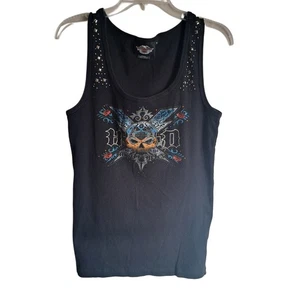 Harley Davidson Top Damen XL Tank Skull Rosen Nieten Motorrad  - Bild 1 von 5
