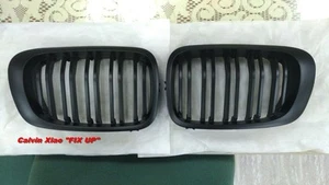 MIT MATT BLACK FRONT KIDNEY DOUBLE RIMS GRILLE BMW E46 2D 3 SERIES 1999-2002 - Picture 1 of 3