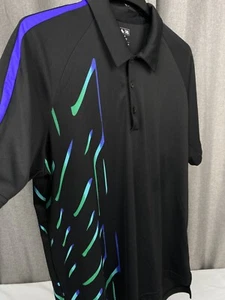 Adidas HERREN Golf MEDIUM SHIRT Schwarz Bunt DESIGN POLO Kurzarm M - Bild 1 von 10