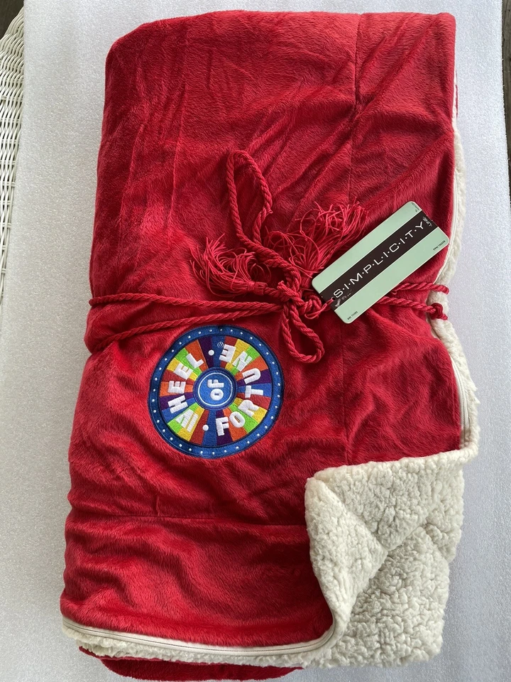 Simplicity Wheel Of Fortune Red Throw Lamb’s wool Microsherpa Brand New - Image 1 of 4