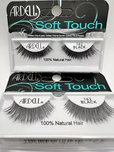 LOTE DE 2 pestañas de cabello Ardell Soft Touch 100 % naturales - 162 negras - NUEVAS - Imagen 1 de 3