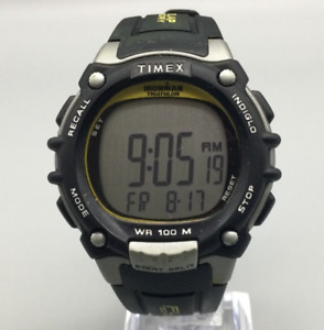 Timex Ironman Triathlon Digital Watch Men 44mm Black Day Date New Battery