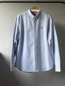 FW19 Supreme Flannel Oxford Light Blue Crown Logo L/S Men's Shirt Size XL - Picture 1 of 12