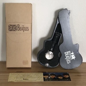 VINTAGE RARE HTF 1995 THE BEATLES ENGLAND WATCH WITH GUITAR DISPALY HOLDER - Picture 1 of 11