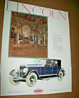 1926 Lincoln Town Car large-mag car ad -limo limousine -in French -"Harmonie"